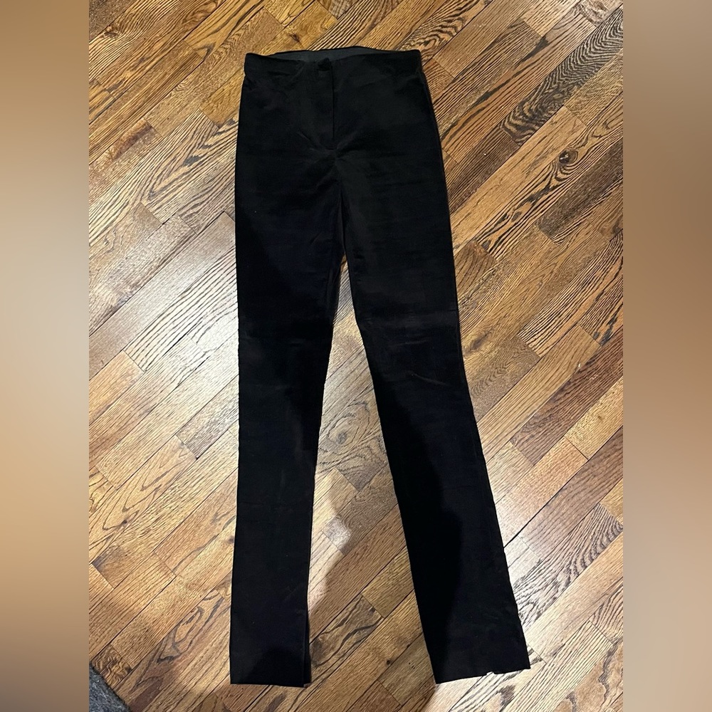 Black Suede Skinny Pants